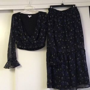 Two piece outfit skirt and top